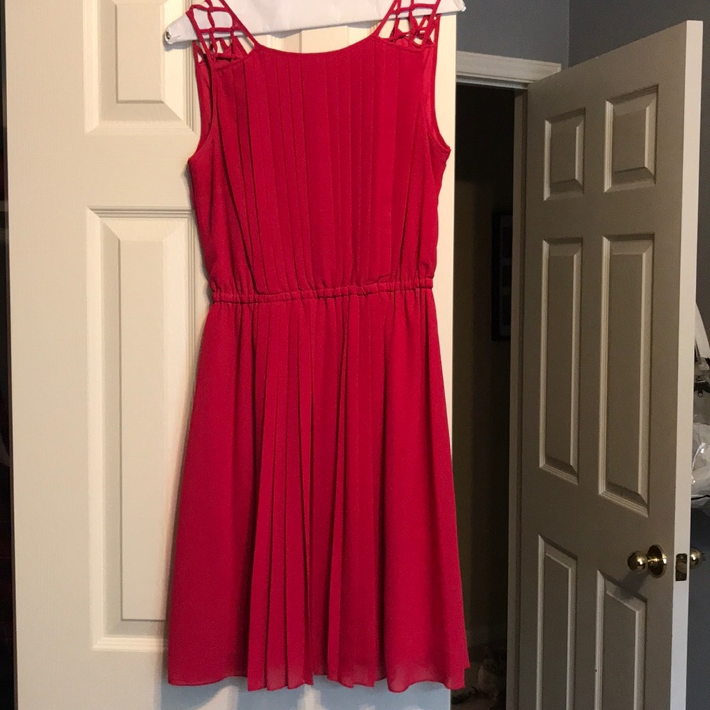 Cocktail dark pink mini dress
